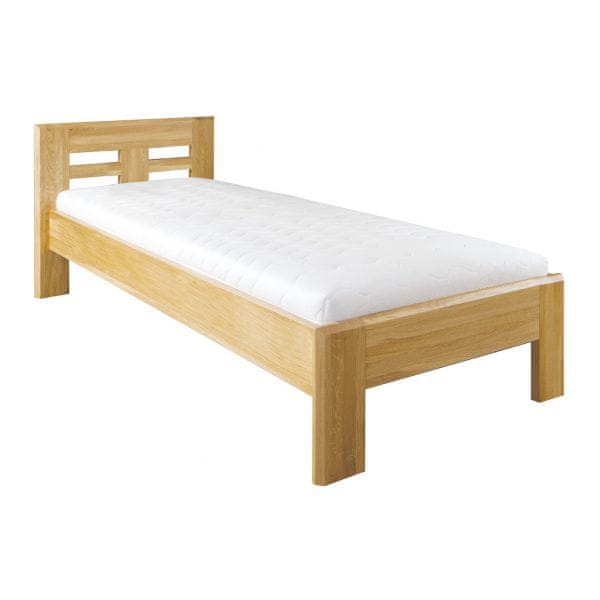 eoshop Drevená posteľ LK260, 90x200, dub (Farba dreva: Bielená)
